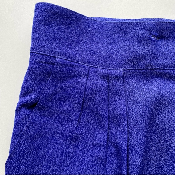 Vintage High Waisted Wool Trousers - Electric Blue - Picture 3 of 13